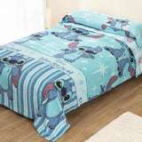 Juego sábanas coralina para invierno infantil de STITCH para cama de 90, rosa y azul