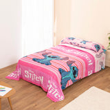 Juego sábanas coralina para invierno infantil de STITCH para cama de 90, rosa y azul - imagen 2