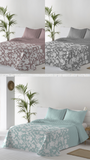 Colcha Bouti Modelo Aleatorio, Reversible, Estampada y Lisa. Cama 90, 105, 135, 150.