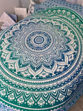 Mandala para playa, Algodón, Flor, Azul, Multiusos. Ligero y grande, tapiz de pared, colcha para cama fina de verano