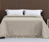 Colcha de Verano con volantes, para cama. Termosellada, fina y ligera en varios colores. SIN FUNDA DE COJÍN