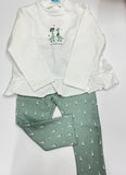 Conjunto niña pato verde