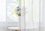 Visillo de Ventana para la Cocina 100x150cm MODELO RAYAS BEIGE CON PUNTITOS DE COLORES (impronta) - imagen 2