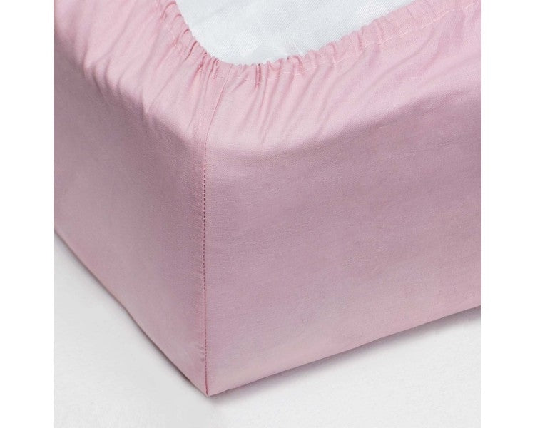 Sábana bajera ajustable lisa Gris cama 150 cm - 150x190/200 cm, 100%  algodón.